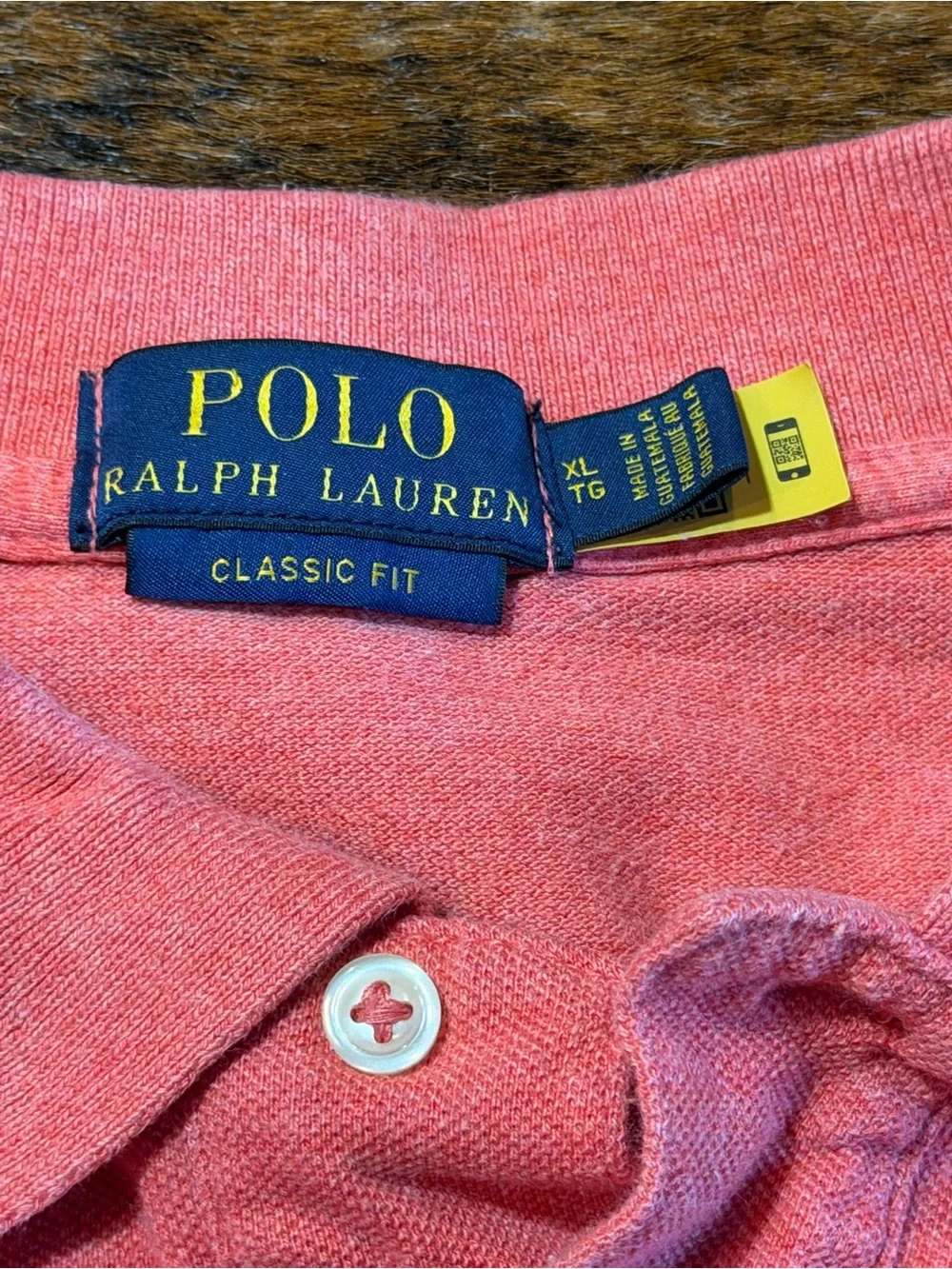 Polo Ralph Lauren Polo Shirt Mens XL Salmon Pink Short Sleeve Classic Fit Pony